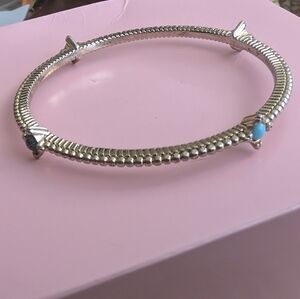 Graziano Gold Bangle Bracelet Colored Stones